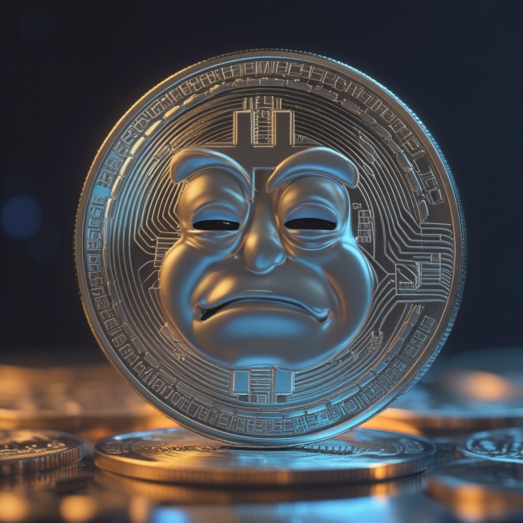 Altcoin Price Watch: A frowning Bitcoin coin with tears because it lost its bounce