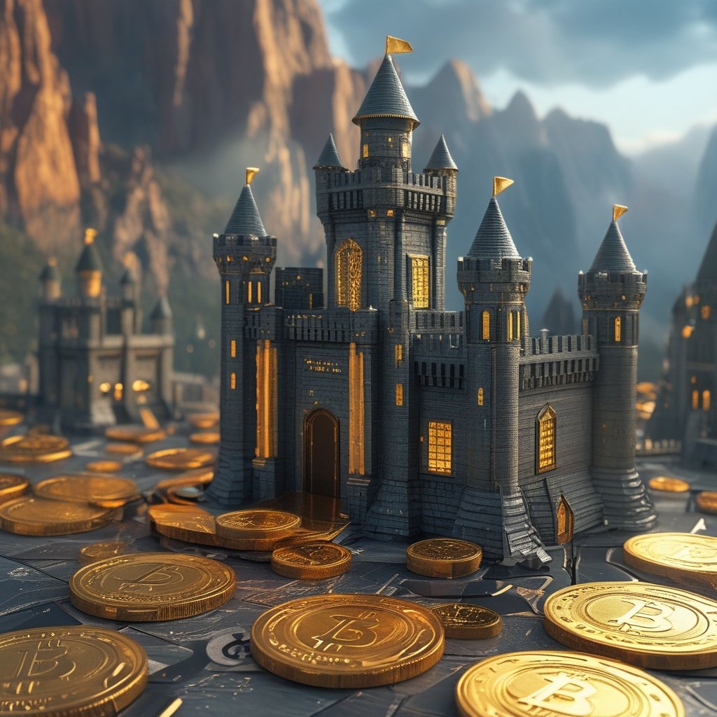 Best Crypto Presale 2025: a castle made of blockchain code and gold coins