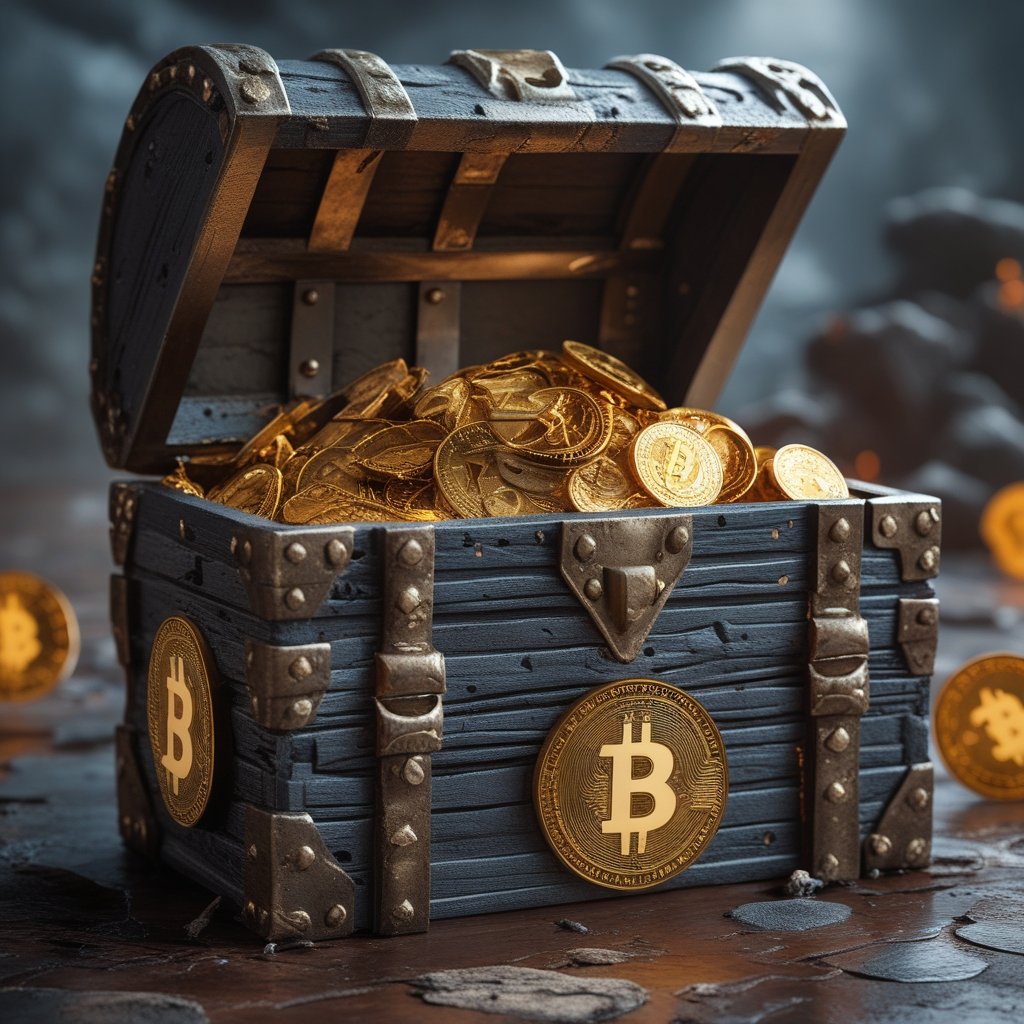 Best Crypto Presale 2025: a treasure chest with "Best Wallet" and "BlockchainFX" labels
