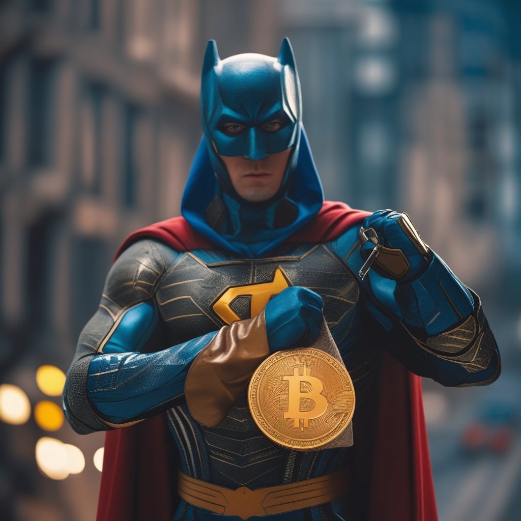 Bitcoin $93k: a superhero holding a Bitcoin bag