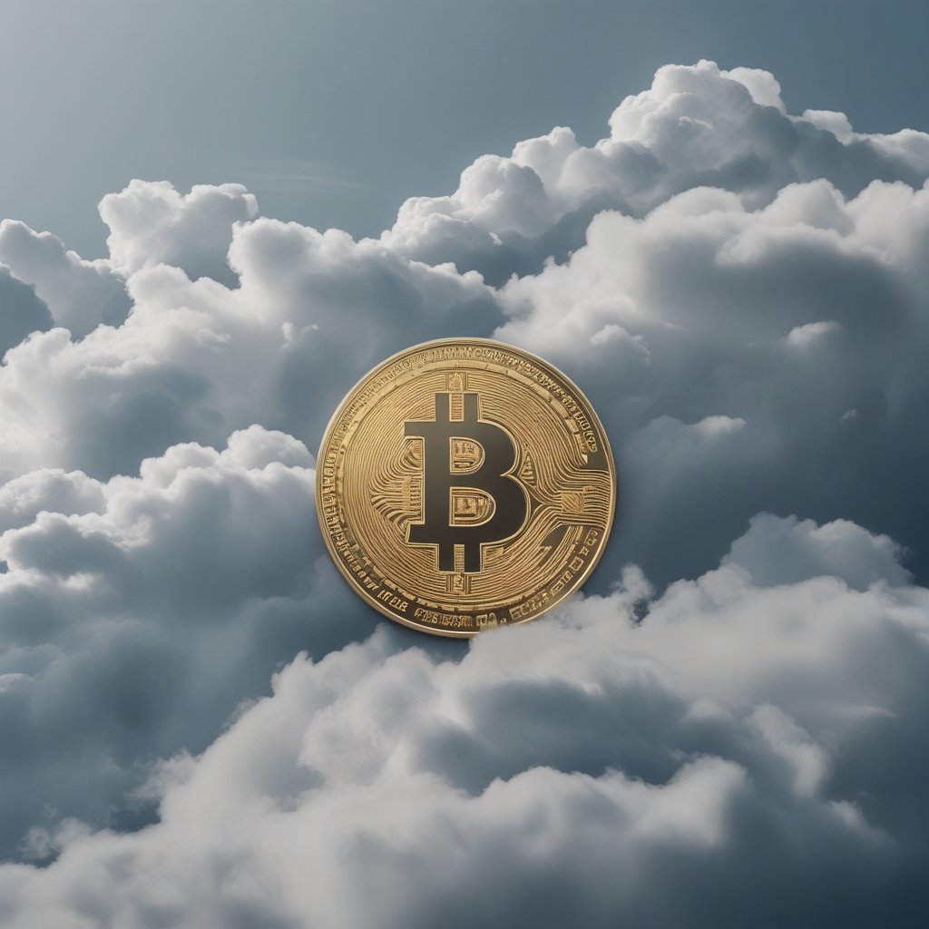 Bitcoin Price Dip: a coin peeking out from behind clouds