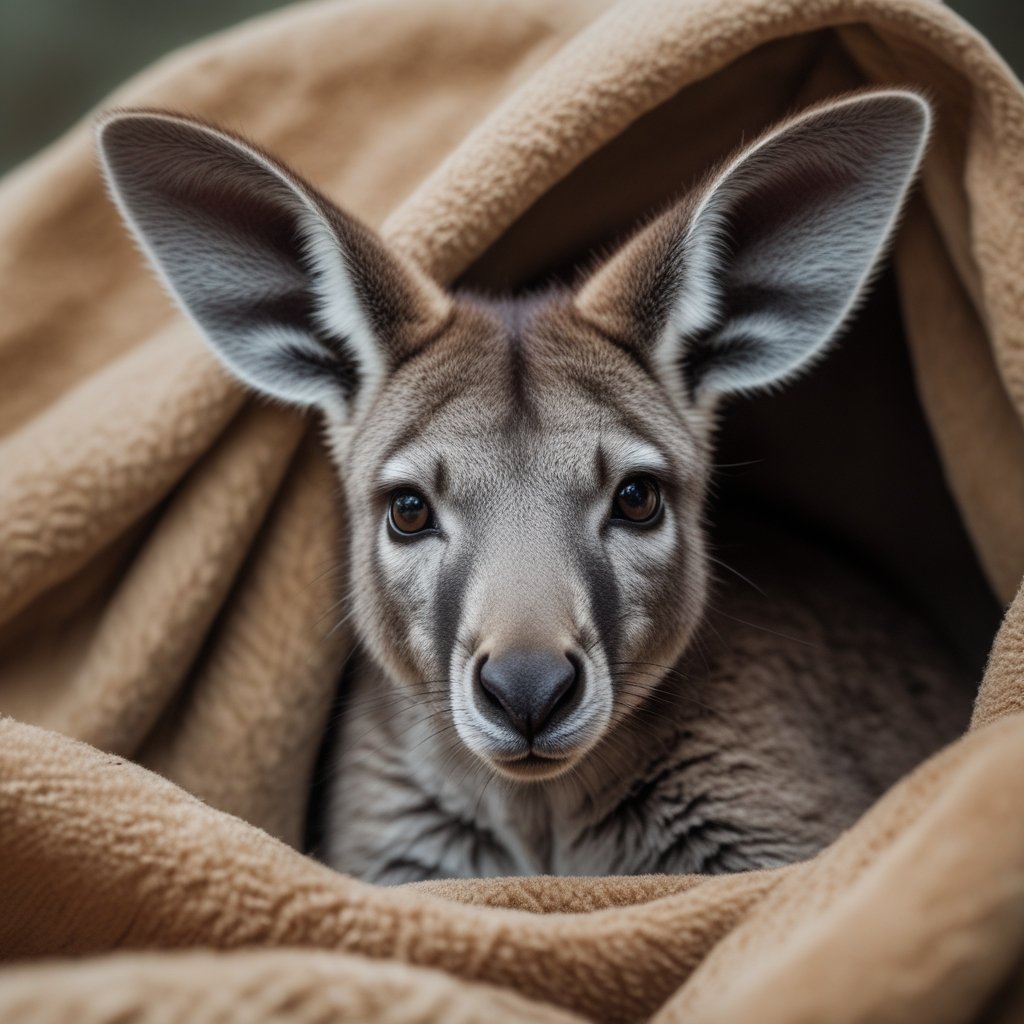 Bitcoin Price Dip: a kangaroo peeking out from under a blanket