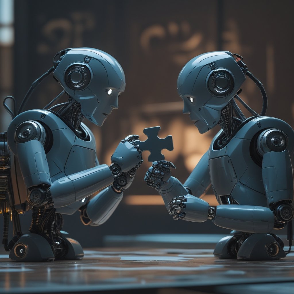 Ethereum Decentralization: Two robots arguing over a single puzzle piece