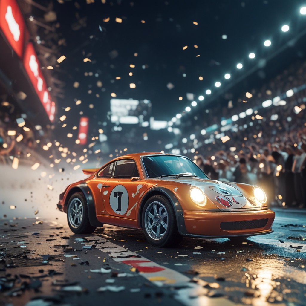 Ethereum options expiry: A simple toy car race ending with confetti and cheering crowds