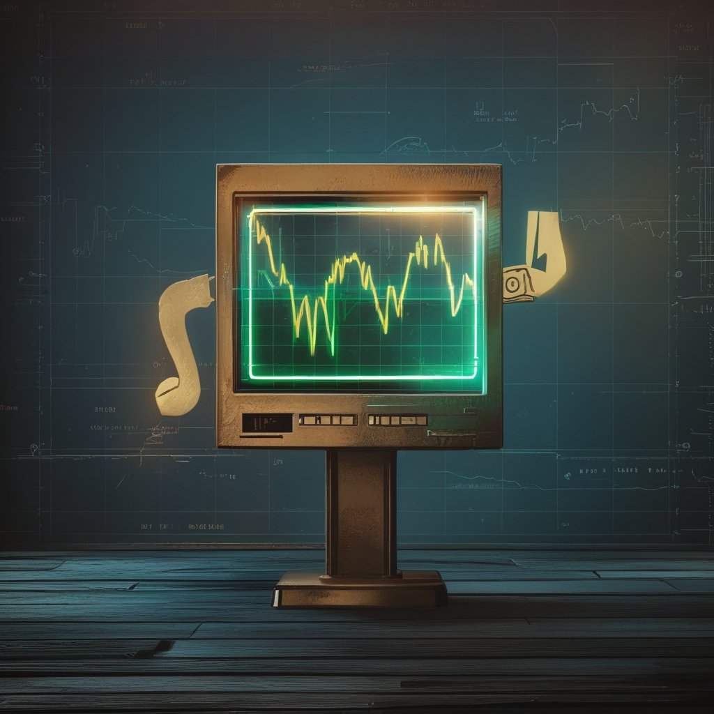 Internet Computer Price: A cartoon showing a price chart with a green line bouncing near $4.70