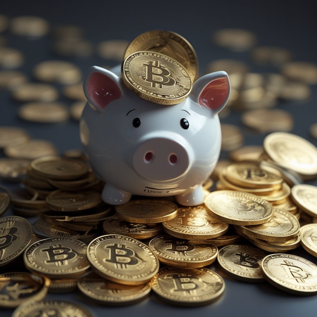 Kiyosaki Bitcoin: A piggy bank overflowing with coins labeled 'Debt' and 'Gold