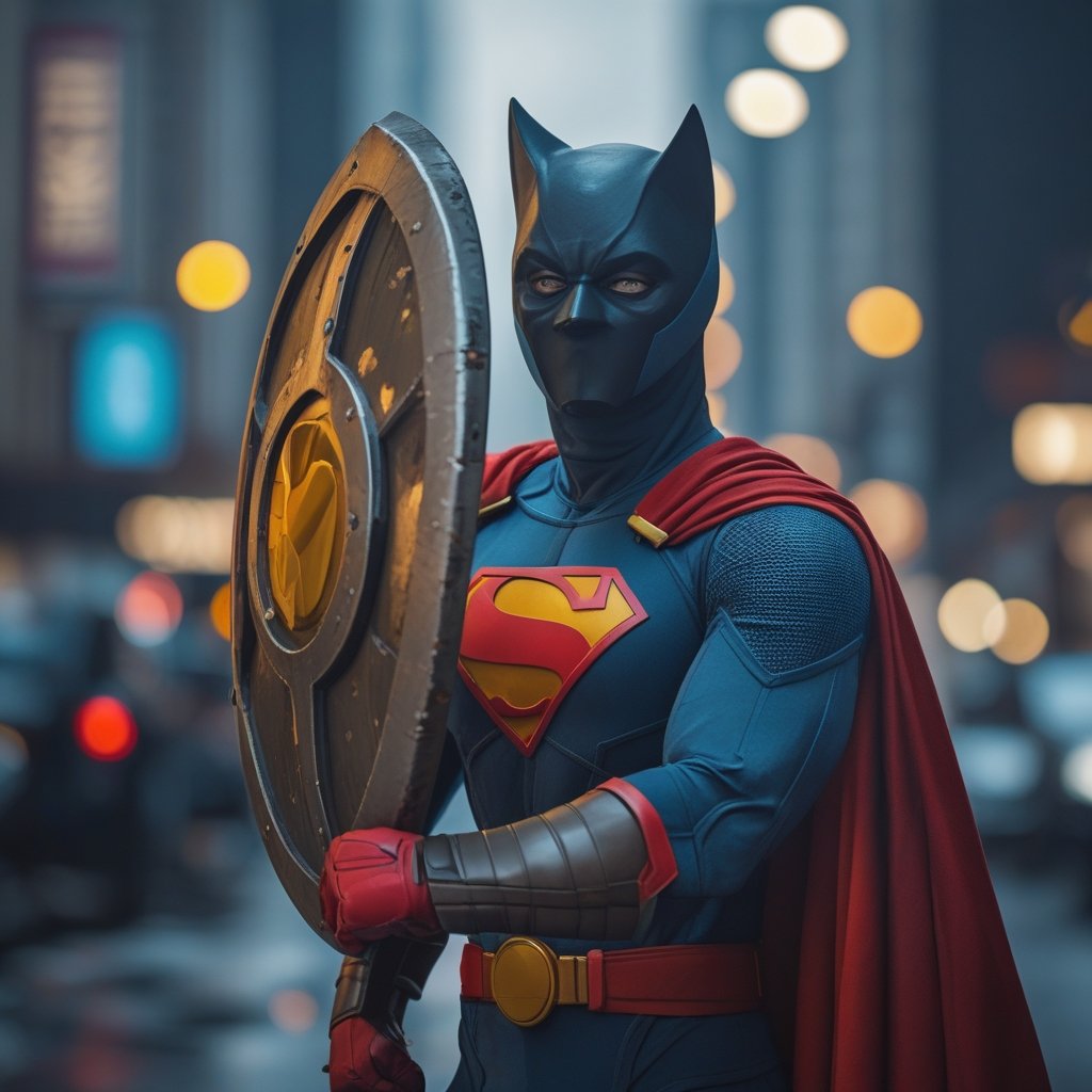 POPCAT attack: A cartoon superhero holding a broken shield