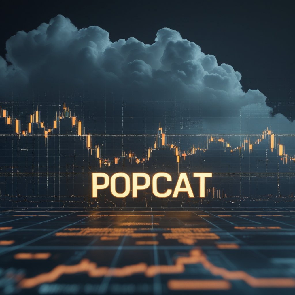 POPCAT attack: A dark cloud over a digital chart with 'POPCAT' written in gold