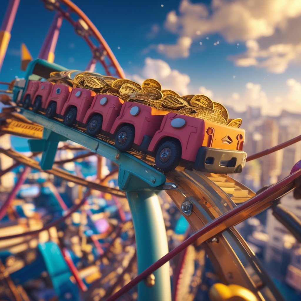 Remittix: a cartoonish rollercoaster with coins screaming