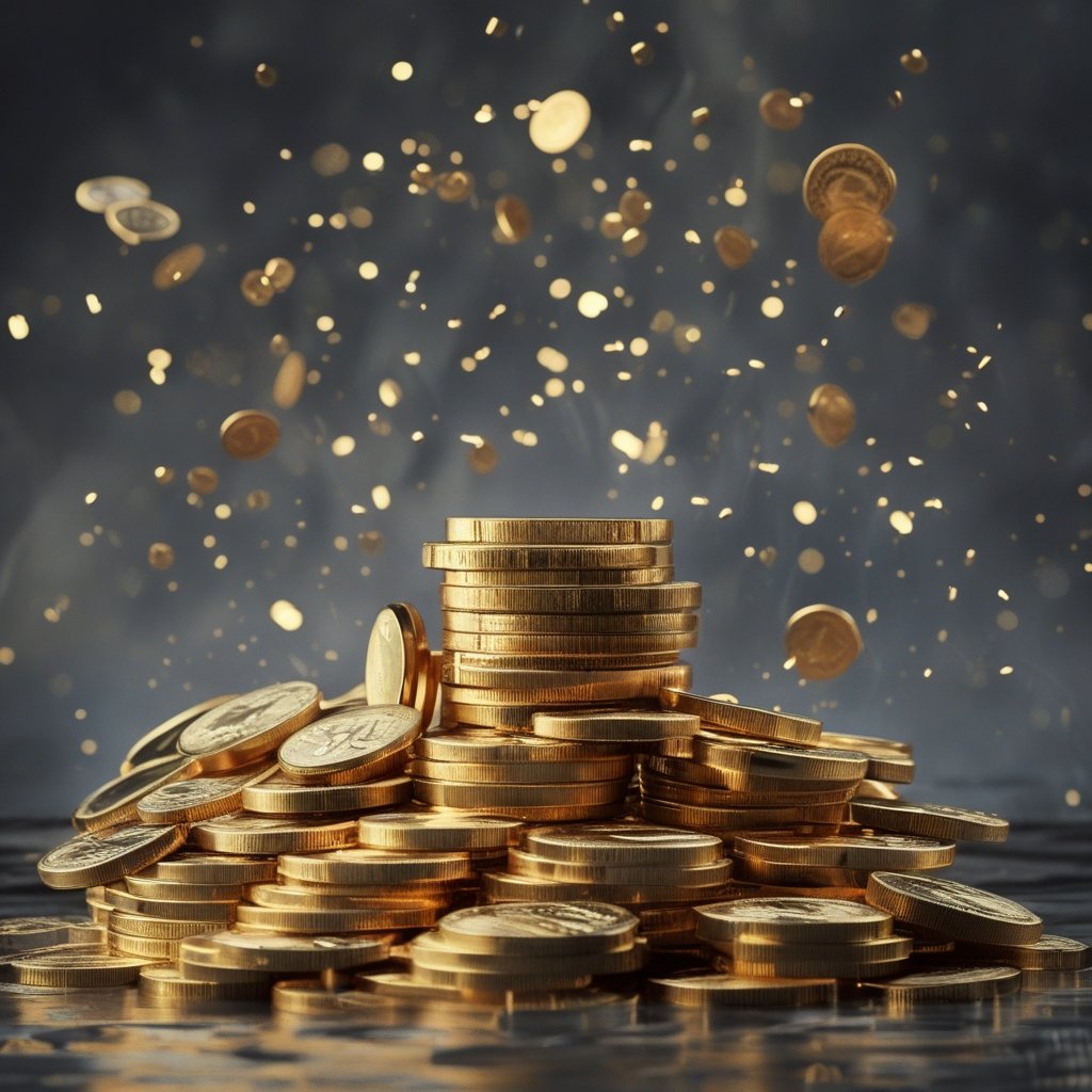 Scaramucci Family Investment: A big stack of gold coins growing bigger