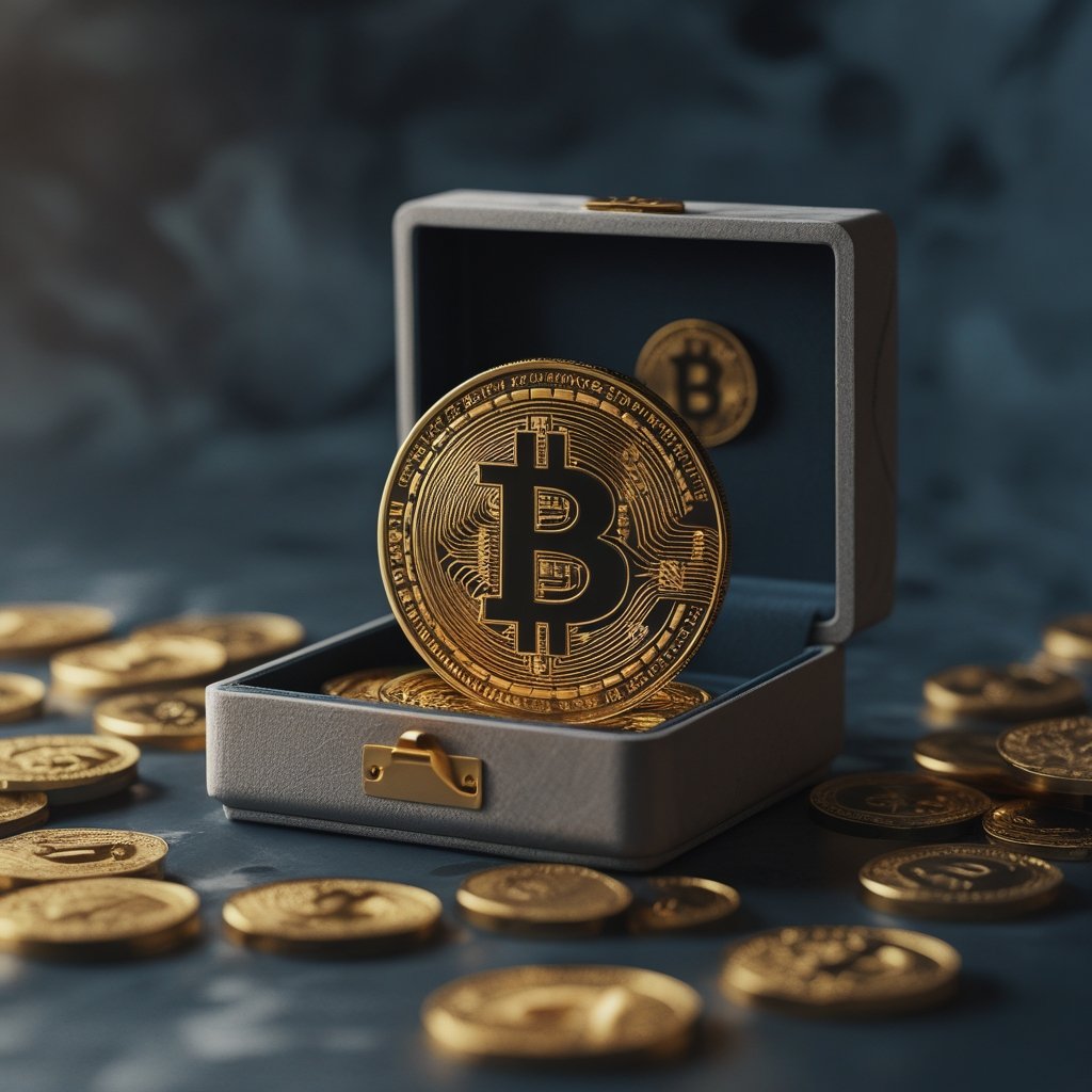 Tokenized Finance Asia: a box with digital coins inside