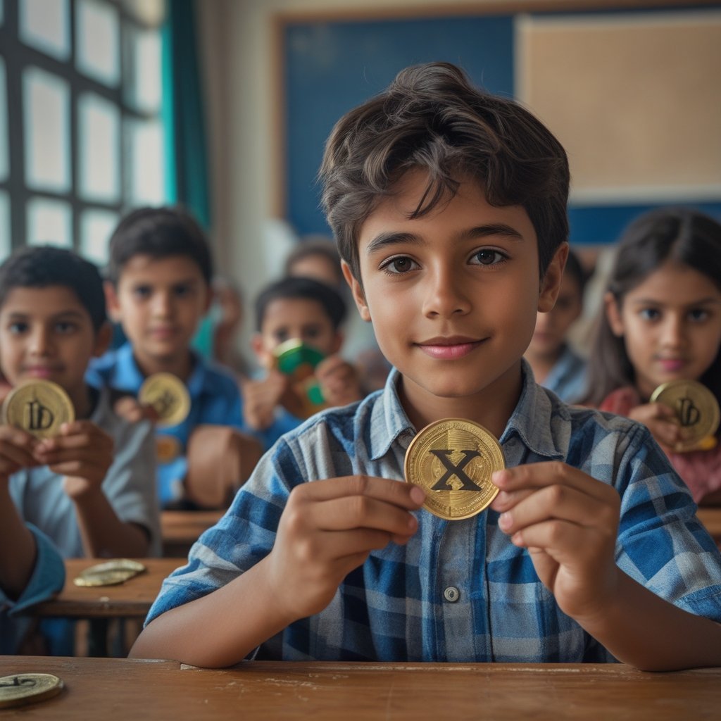 XRP Price Prediction: a classroom of kids holding XRP tokens
