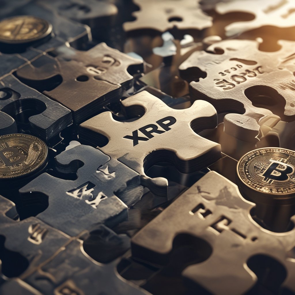 XRP Solana Gap: A puzzle with missing pieces labeled XRP, Solana, Bitcoin, and Ethereum