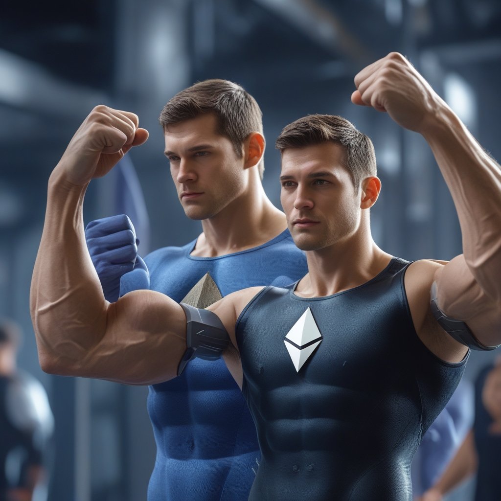 XRP Solana Gap: Two superheroes (Bitcoin and Ethereum) flexing muscles while others watch