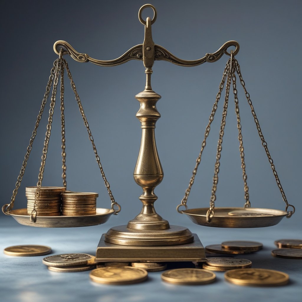 crypto liquidity October: A balance scale with coins on both sides