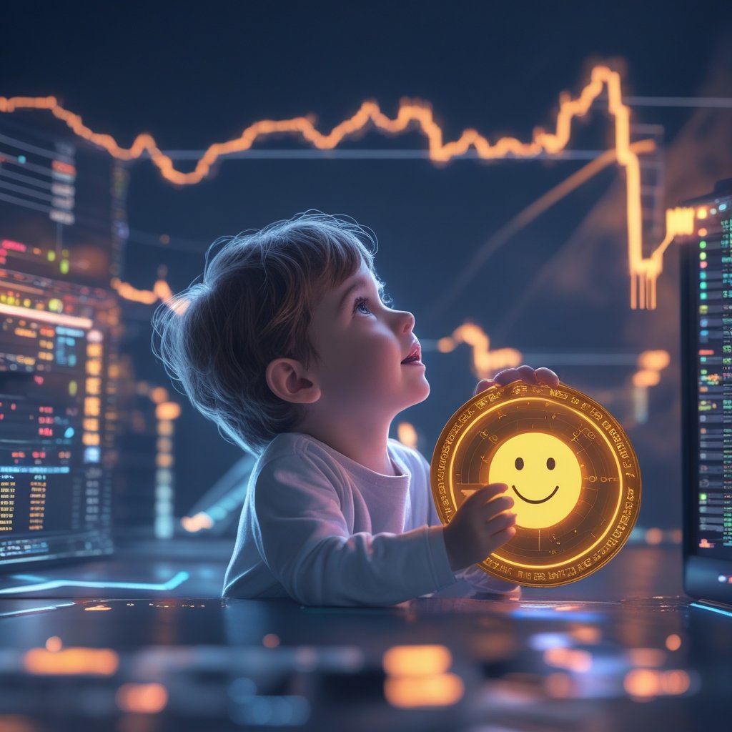 APT gains 1.8%: A simple drawing of a child looking up at dark clouds (representing the overhang) while holding an APT token that's glowing with a happy face