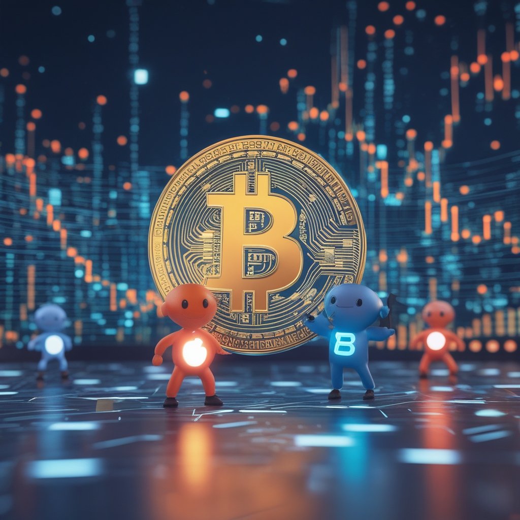 BTC December recovery: A friendly cartoon character explaining simple money concepts with big, colorful pictures