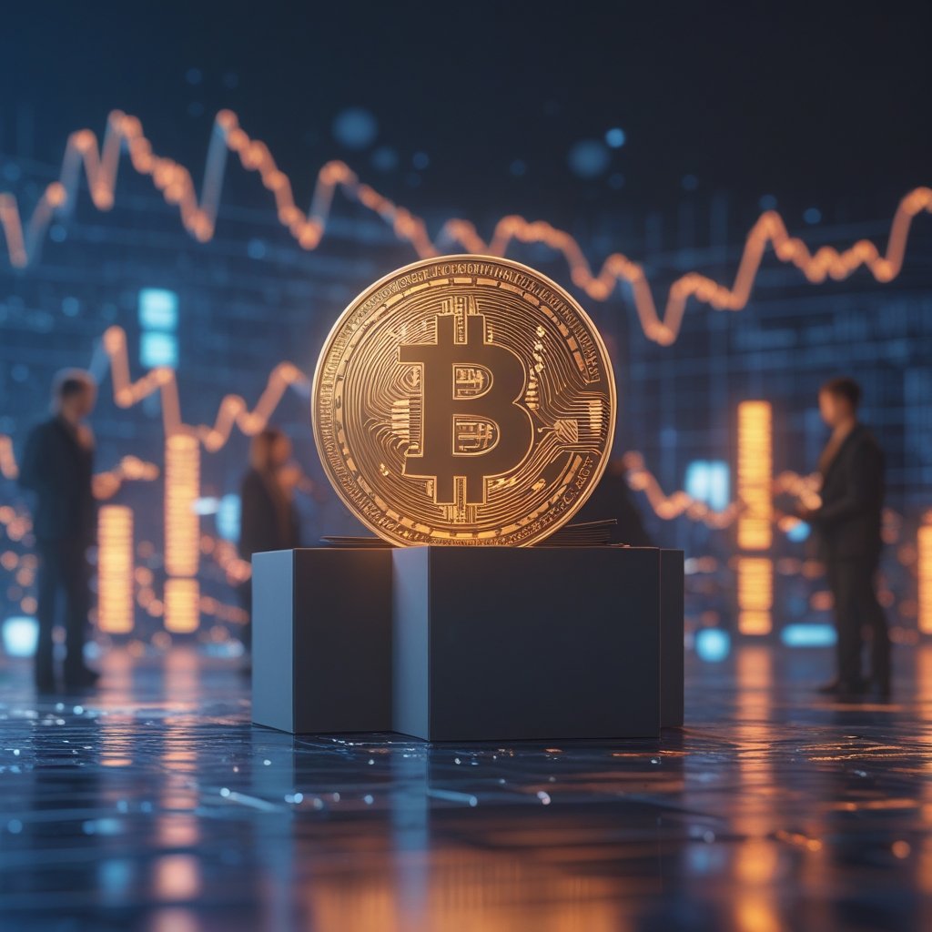 Bitcoin ETF outflows: A simple picture of a big box with a Bitcoin inside, and people taking money out of it.