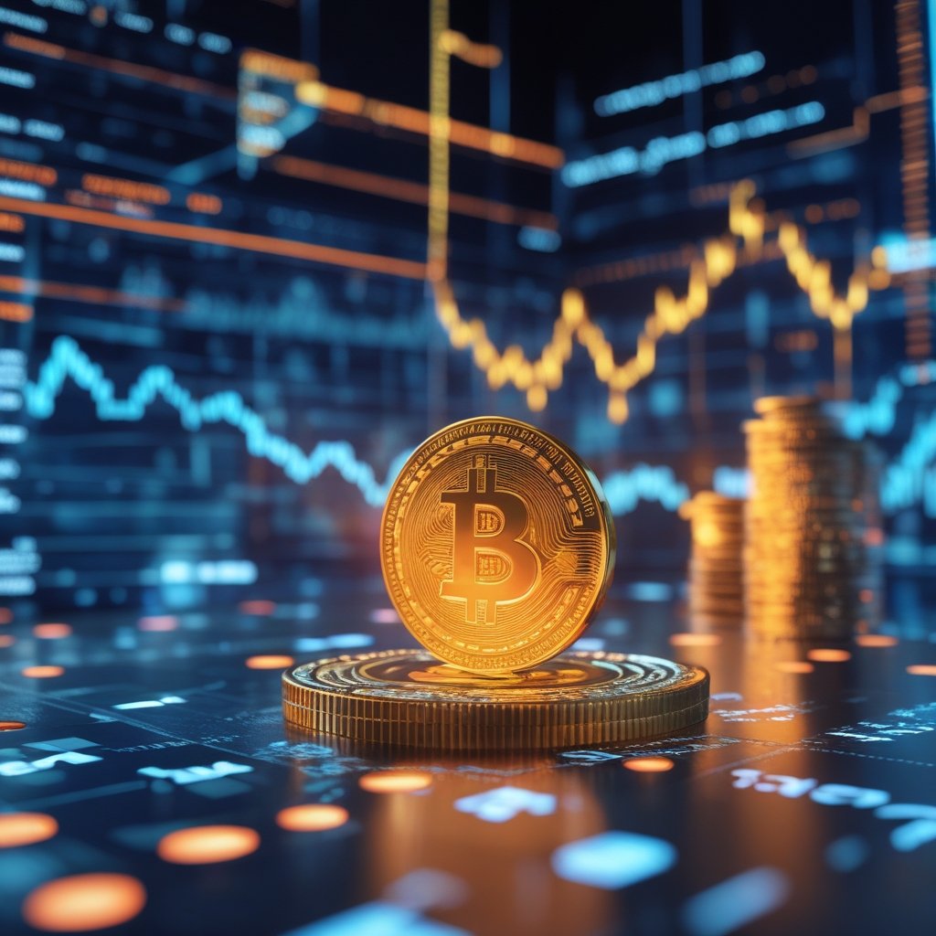 Bitcoin Gold Price: A friendly cartoon calculator with numbers floating around it, showing how banks do math to guess prices