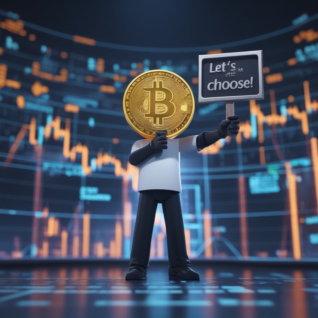 Bitcoin blacklist: A friendly cartoon character with a sign that says 'Let Us Choose!' representing the Strive CEO's opinion