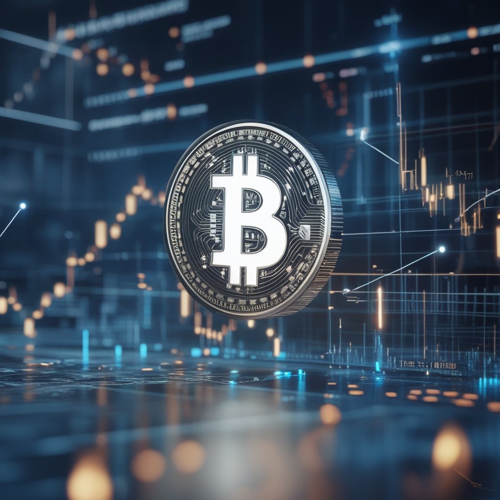 Bitcoin breakout MSTR: A simple chart showing MSTR stock price with arrows pointing up and down