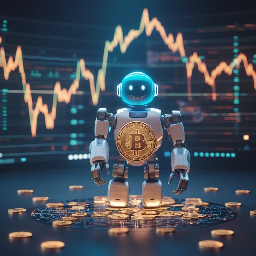 Bitcoin in pensions: A friendly robot solving a puzzle with a Bitcoin as a prize