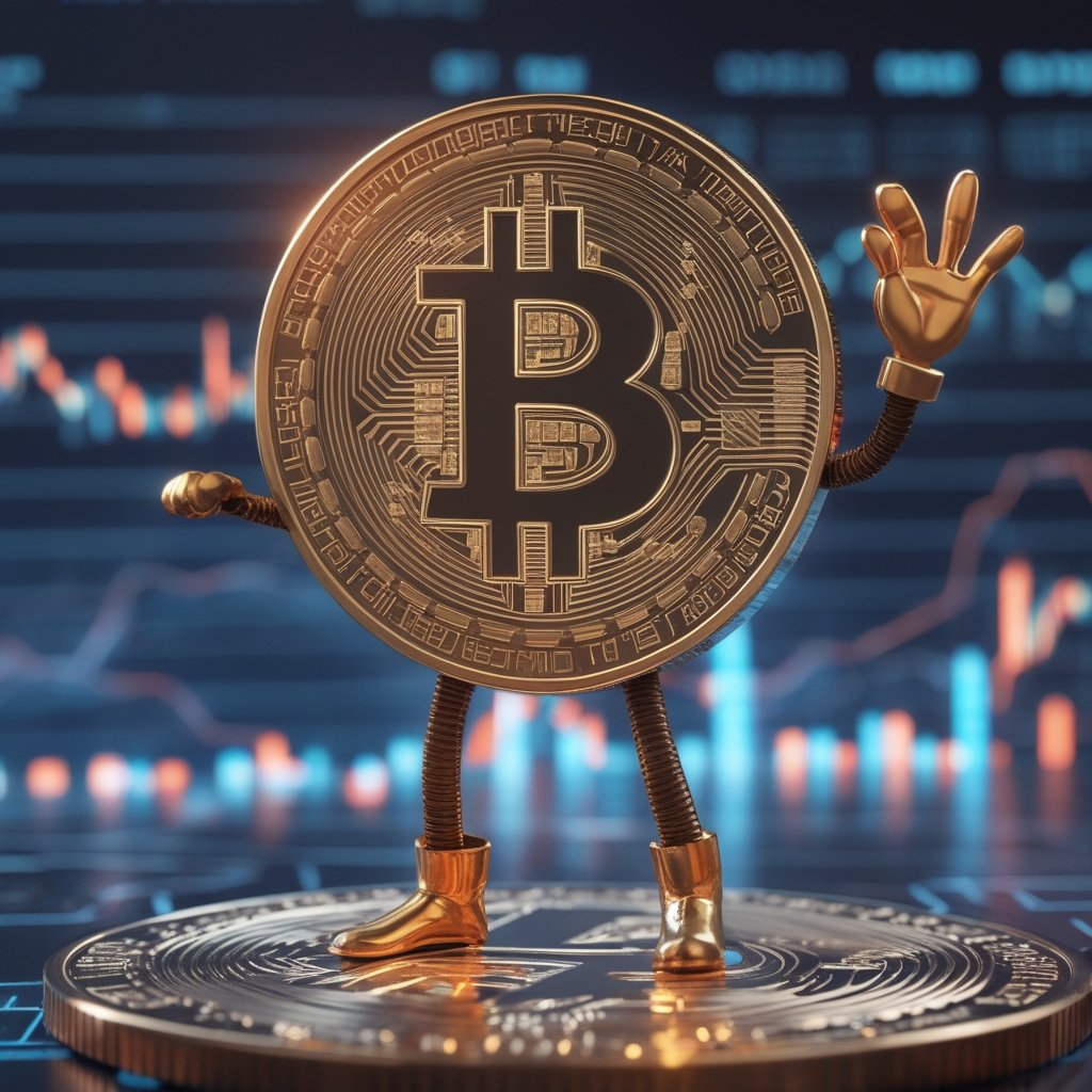 Bitcoin industry complaint: A cartoon of a smiling Bitcoin coin with arms and legs, waving at a kangaroo in Australia