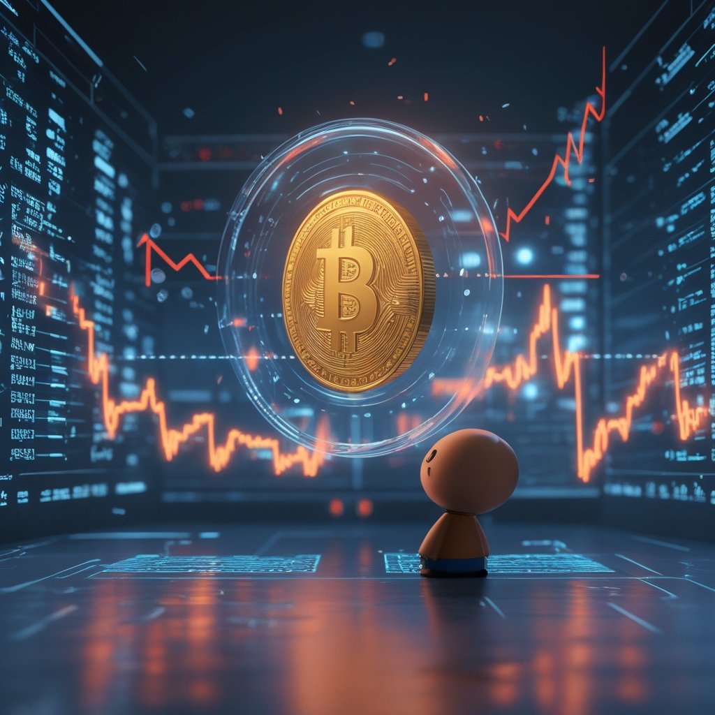 Bitcoin liquidity signal: A sad cartoon character looking at a chart with a red line going down