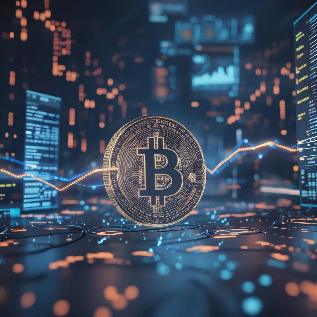 Bitcoin market cycle: A simple cartoon of a roller coaster with a Bitcoin coin on the track, showing the ups and downs