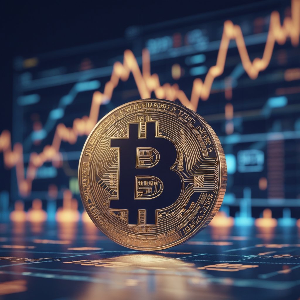 Bitcoin price dip: A happy cartoon Bitcoin coin smiling and bouncing back up, like a ball