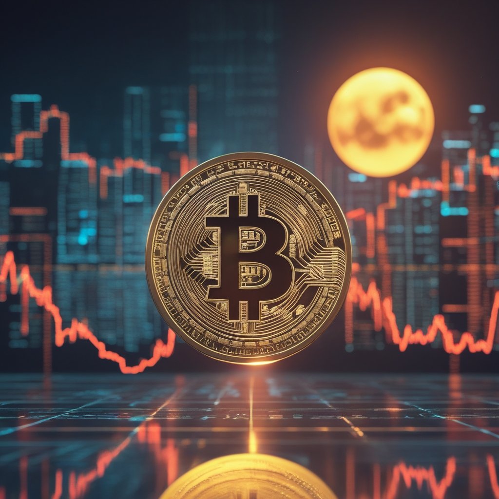 Bitcoin treasury firms: A simple chart showing a red line going down, with a happy sun shining above it