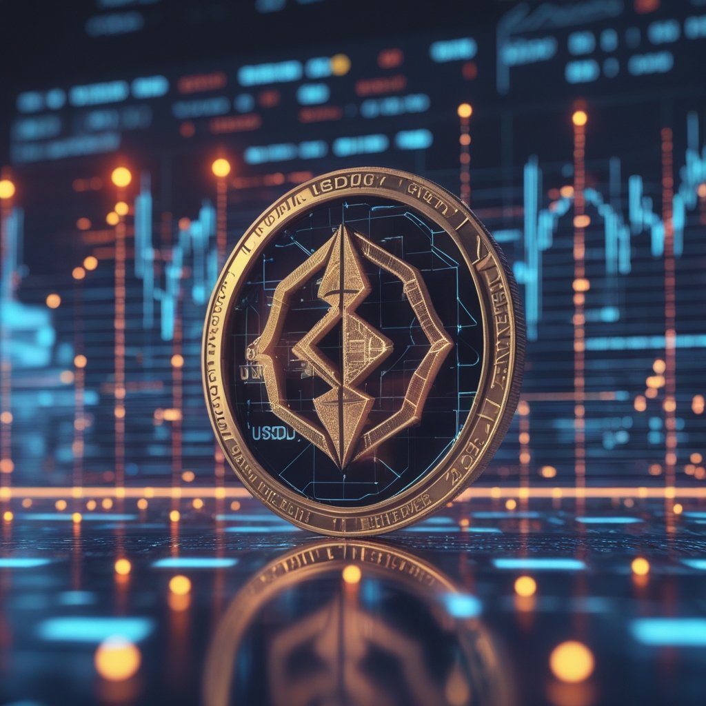 Bybit USDC partnership: A colorful chart showing USDC growing bigger while Tether stays the same size