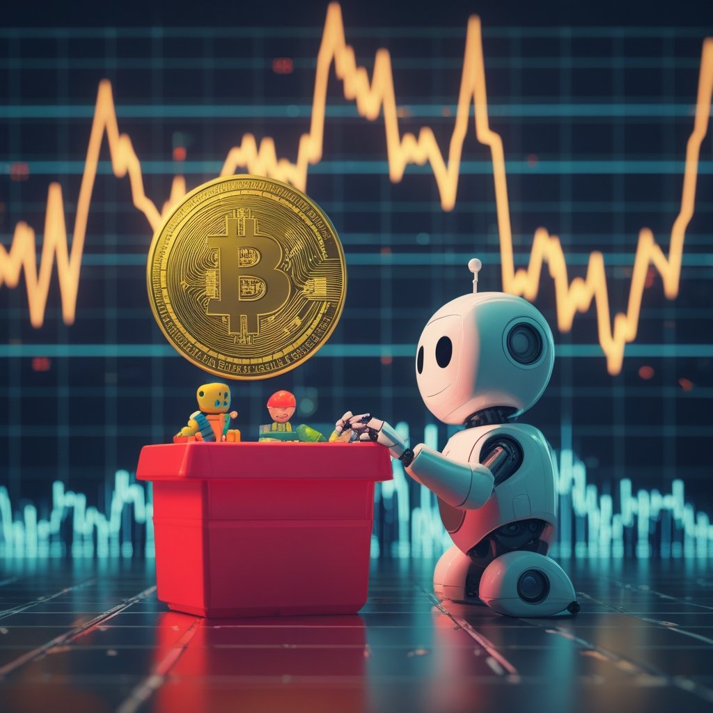 CFTC leverage ruling: A child putting toys into a bright red toy box while a friendly robot watches