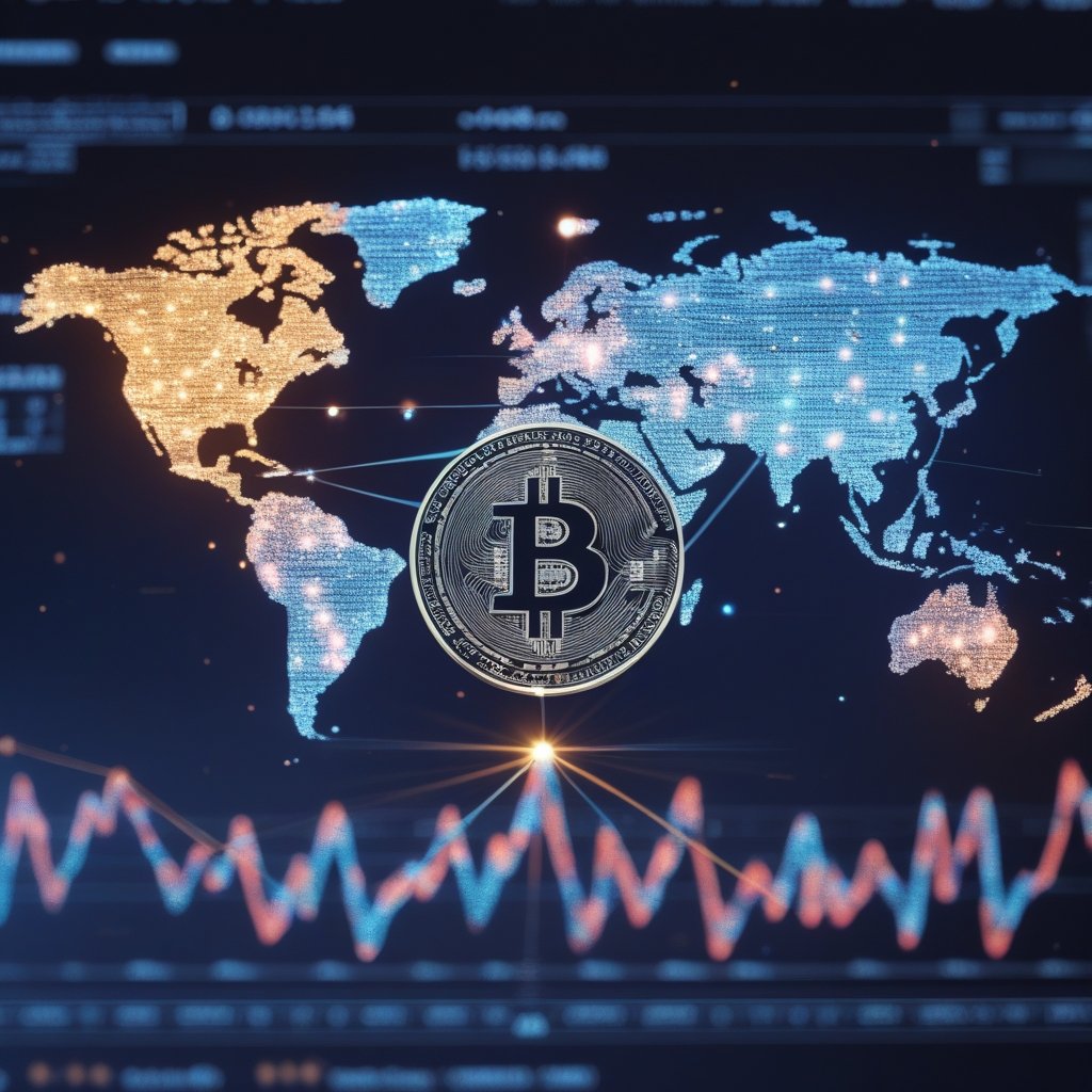 Circle ADGM license: A colorful world map with sparkles connecting different countries, showing how digital money travels