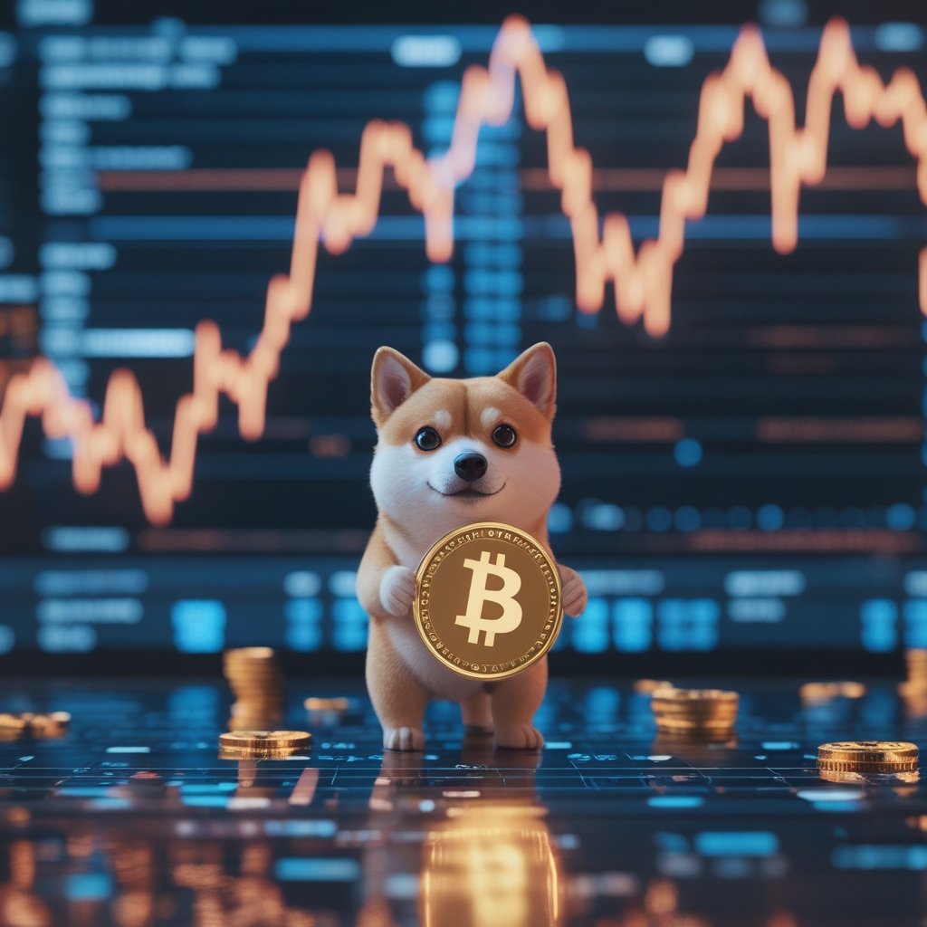 Dogecoin price prediction: A cute cartoon dog with a shiny coin