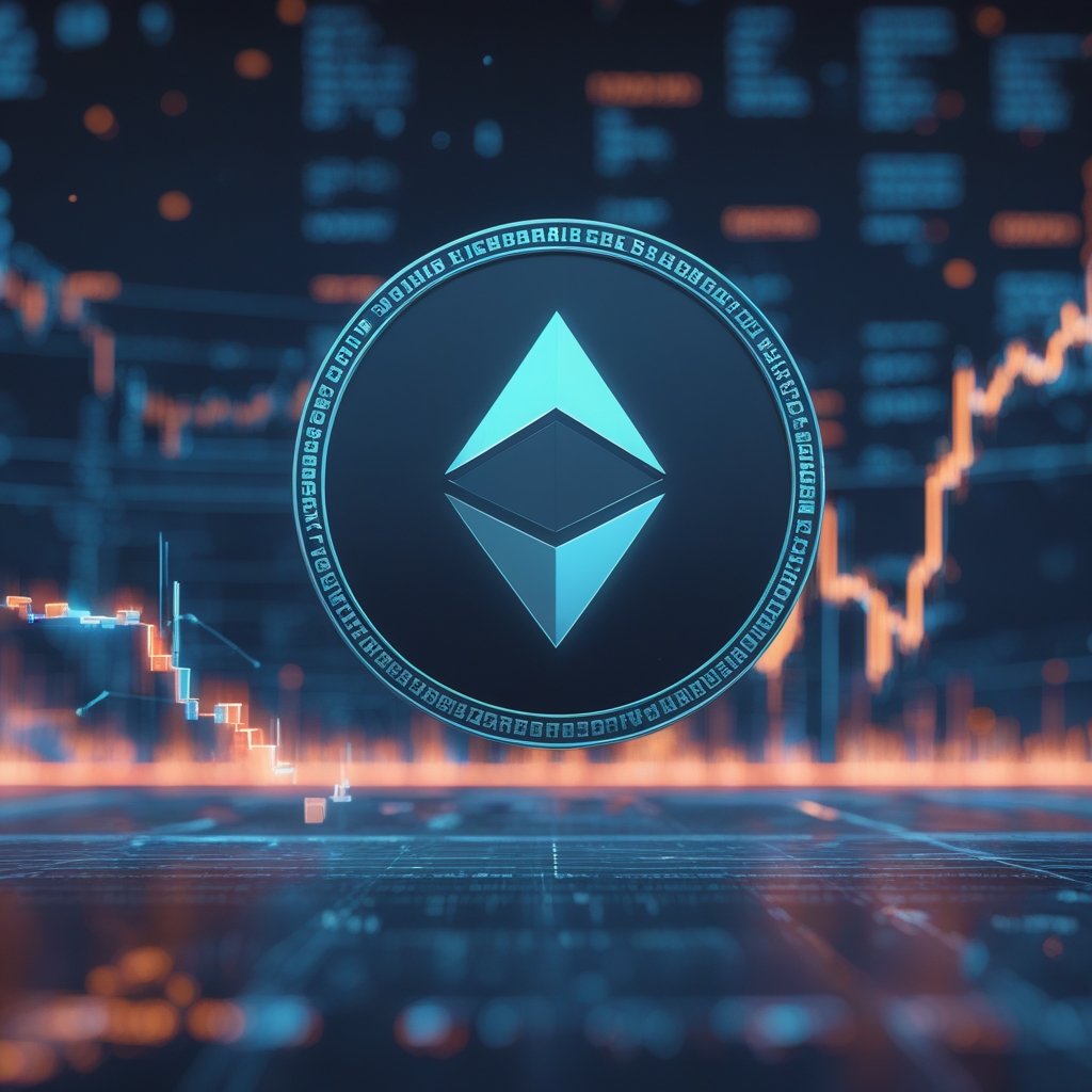 ETH price breakout: A simple line chart showing a price line going down for a while, then shooting up like a rocket