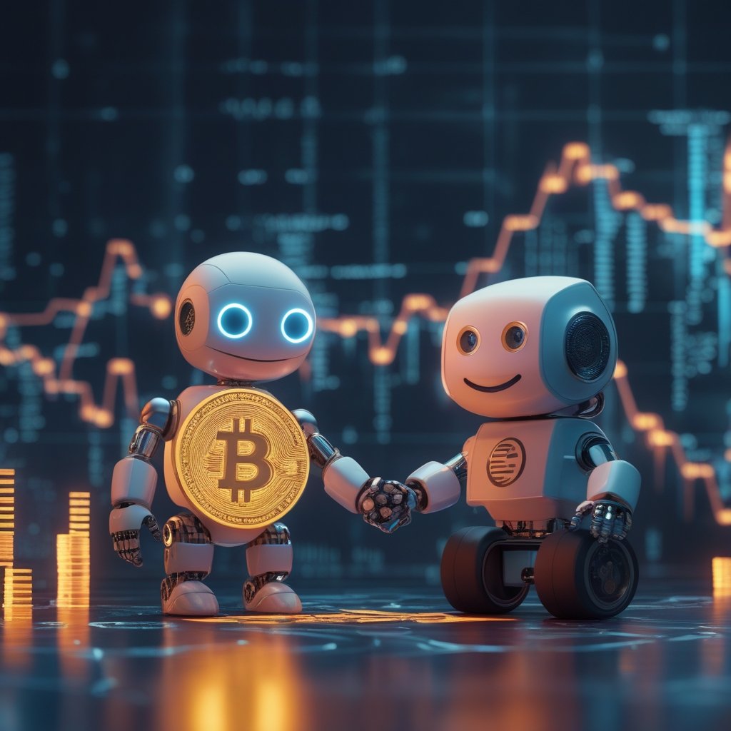 ETHZilla Karus partnership: A friendly robot and a smiling car holding hands