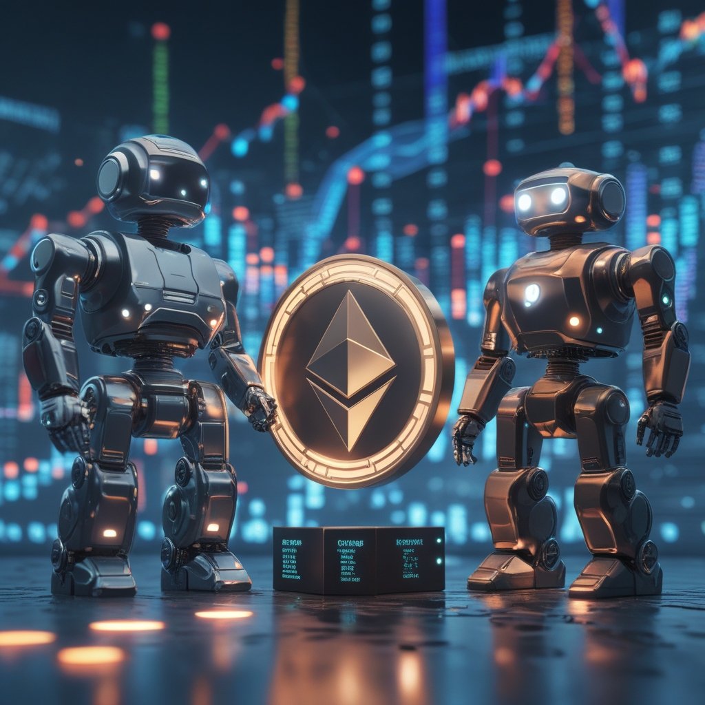 Ethereum ZK-rollup retirement: New, shiny robots standing next to an older robot, showing the future