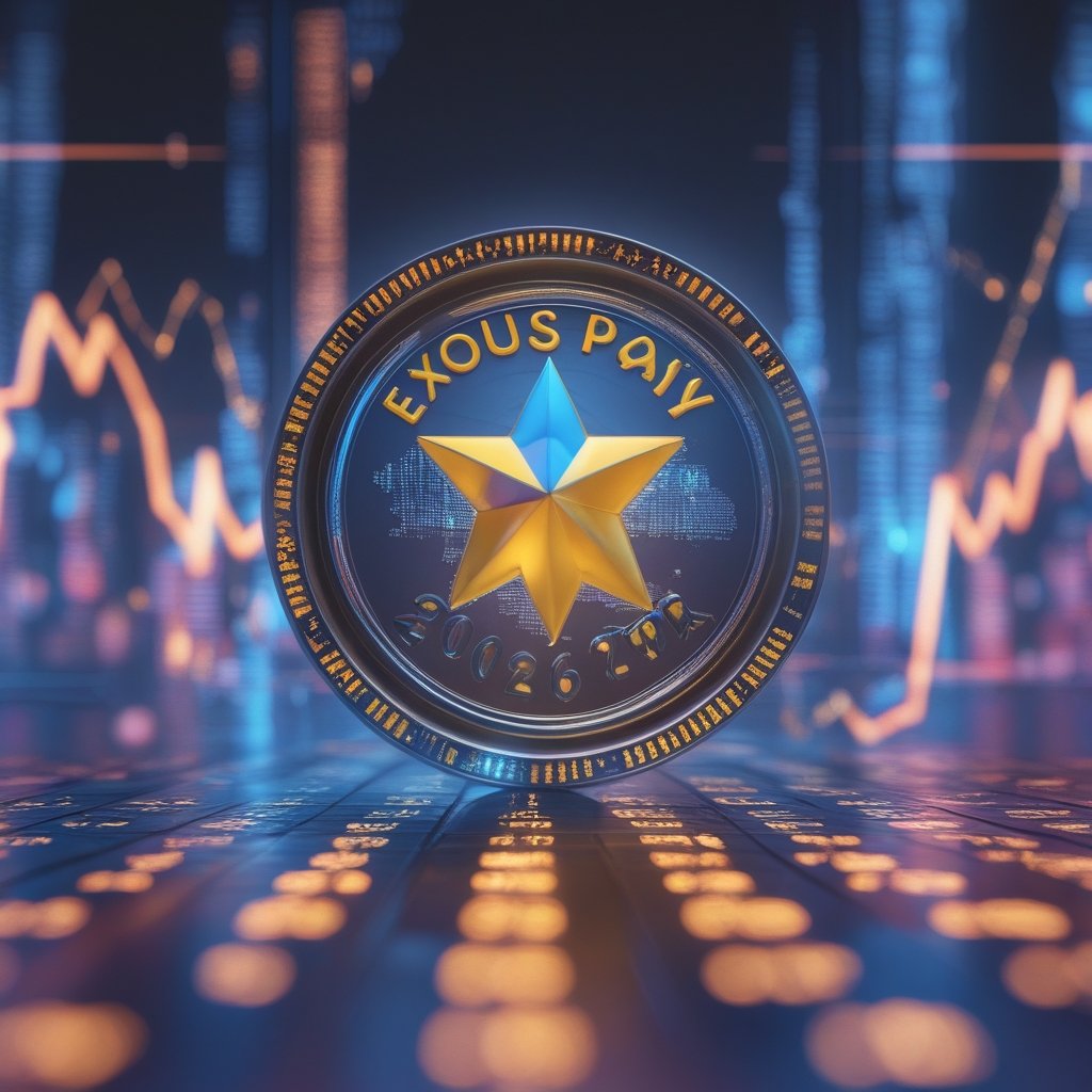 Exodus Pay: A colorful calendar showing the year 2026 with a big star