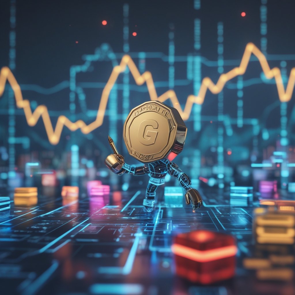 Georgia blockchain property: A happy cartoon computer writing names on colorful blocks