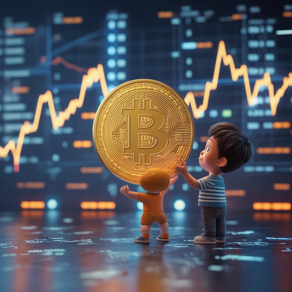 HYPE drops below $30: A friendly cartoon character explaining cryptocurrency to a child
