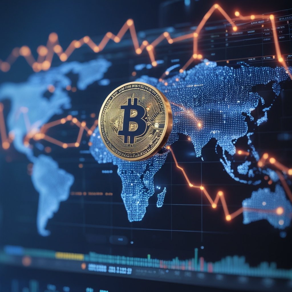 Japan crypto regulations: A world map with digital connections showing how one country's rules can influence others