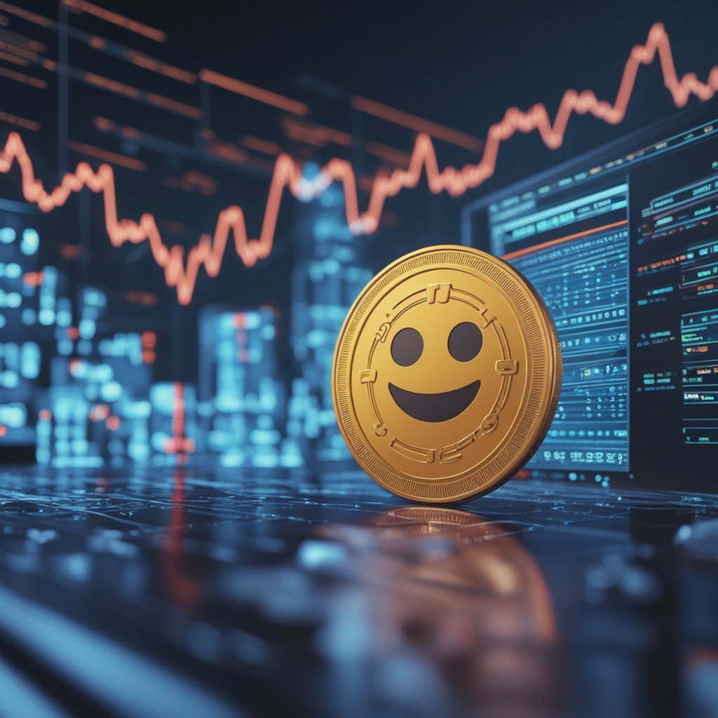 Kalshi funding: A cartoon of a digital notebook with happy faces, representing blockchain