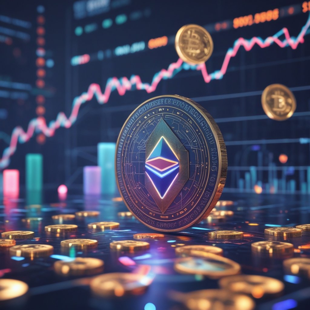 PEPENODE presale: A colorful playground with digital coins floating like balloons