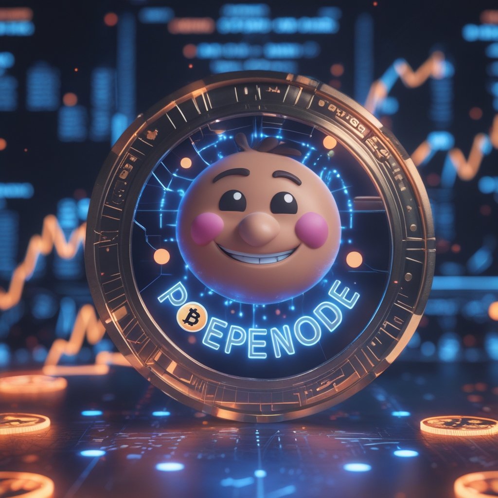 PEPENODE presale: A friendly cartoon character named PEPENODE with a big smile