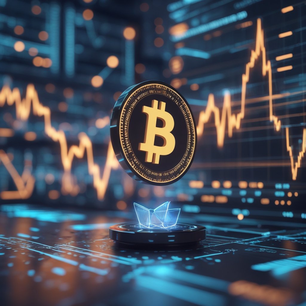 Polymarket market maker: A dynamic graph showing market liquidity and spreads with a market maker icon, illustrating the potential impact on market dynamics