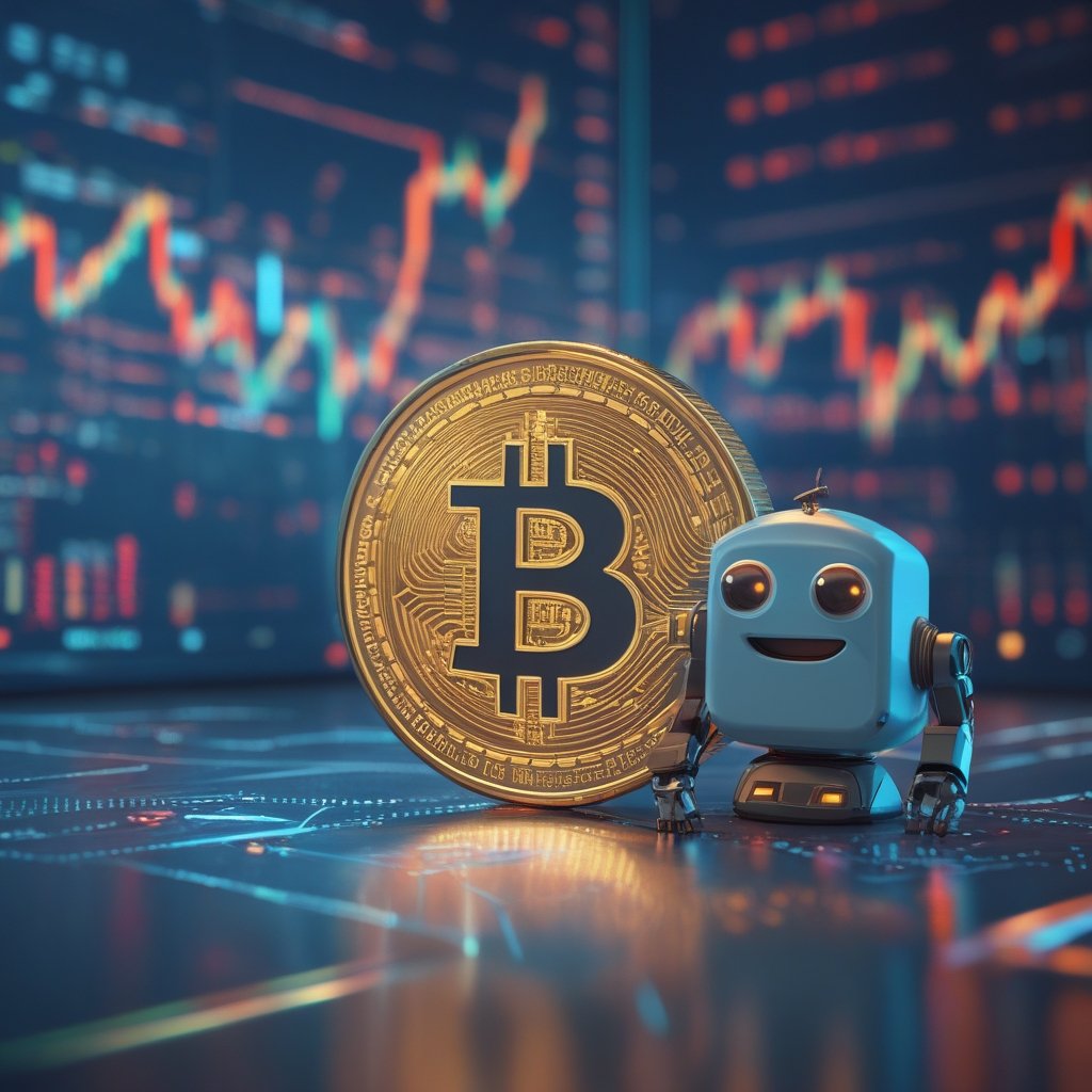 QuadrigaCX forfeiture: A cheerful cartoon of a happy child learning about computers and money with a friendly robot, for kids