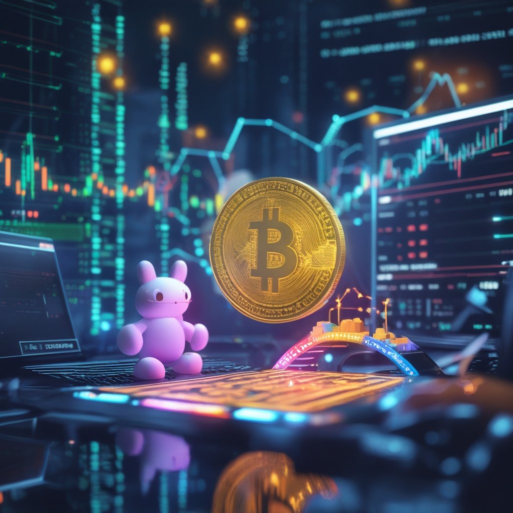 Real Finance: A friendly cartoon character building a colorful bridge between a bank and a computer