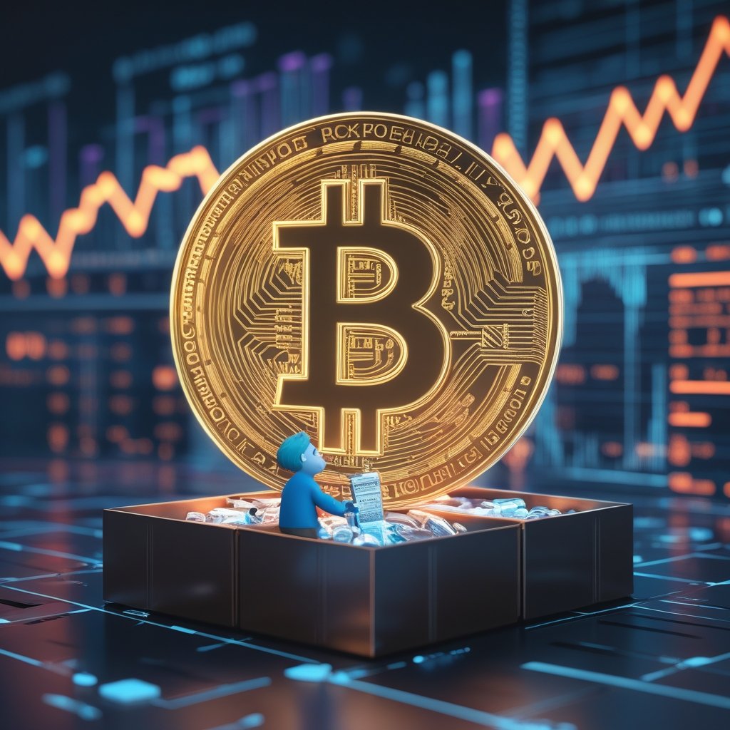 SGX crypto futures: A cartoon of a kid buying a candy bar and putting it in a box to sell later for more money