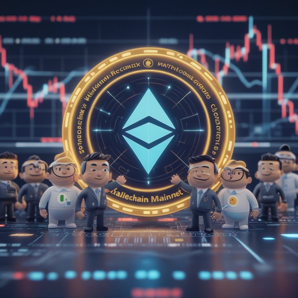 StableChain mainnet launch: A group of friendly cartoon characters representing Bitfinex, Hack VC, and Tether working together